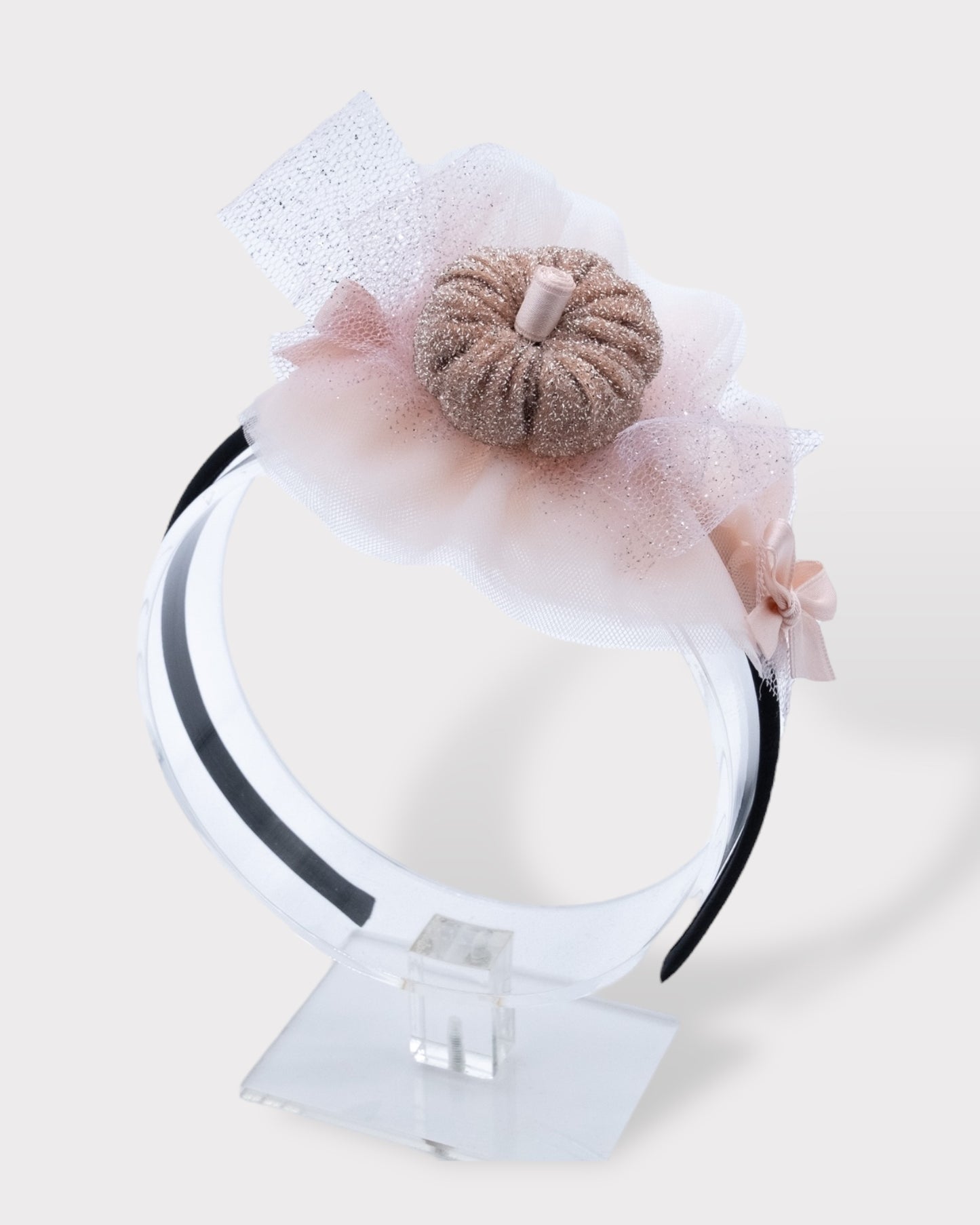 Cerchietto zucchetta rosa glitter