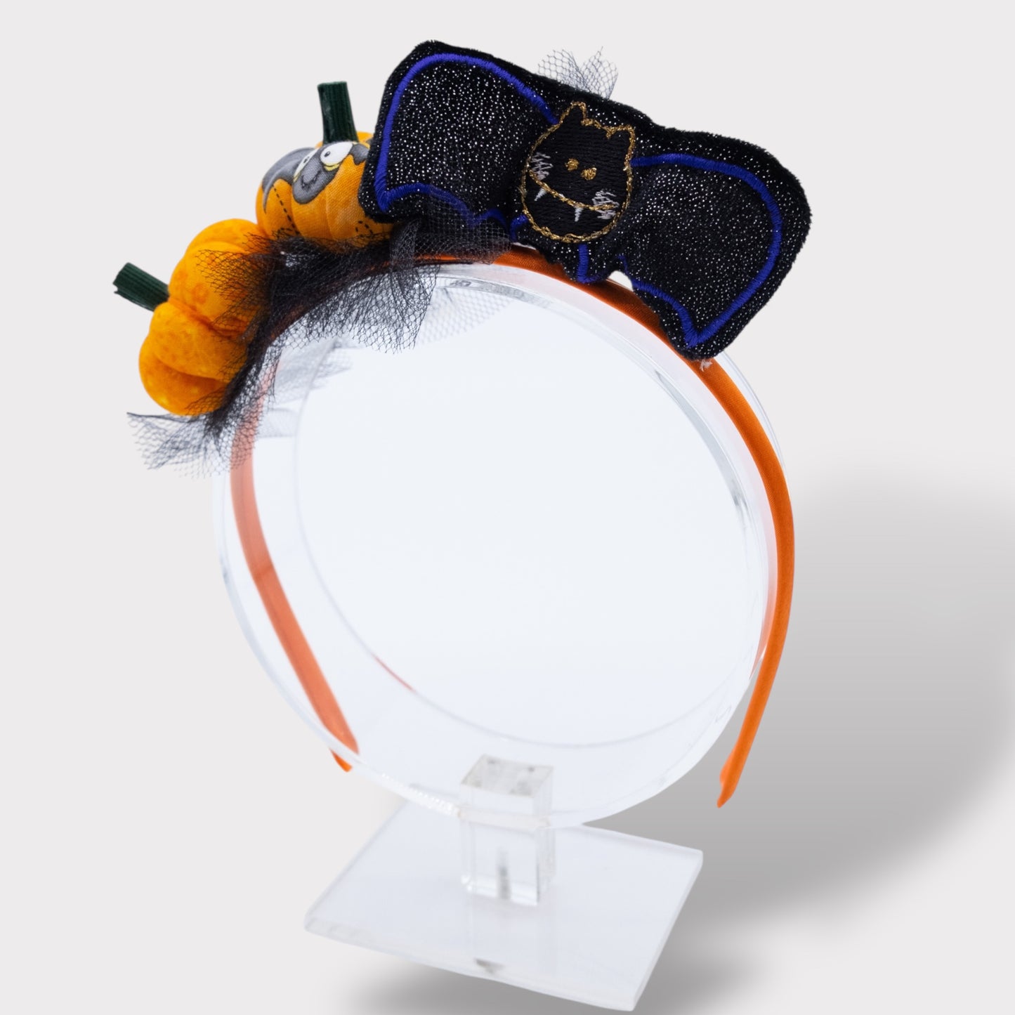 Cerchietto zucchetta Halloween e pipistrello