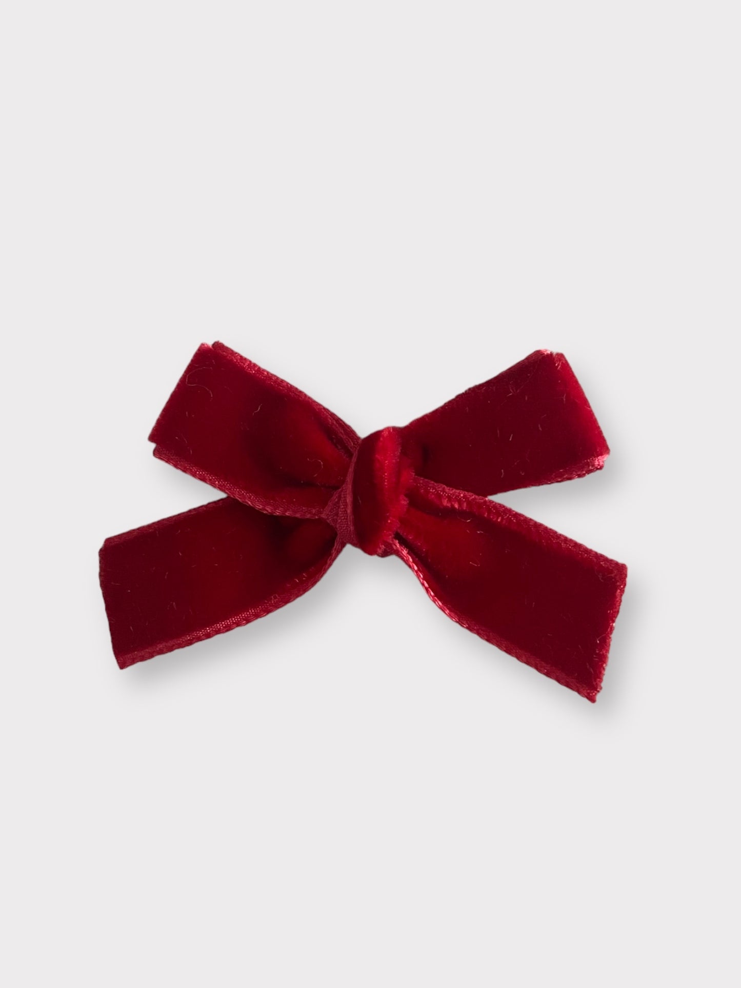 Clip con fiocco medio in velluto rosso | Embroidery store Letizia