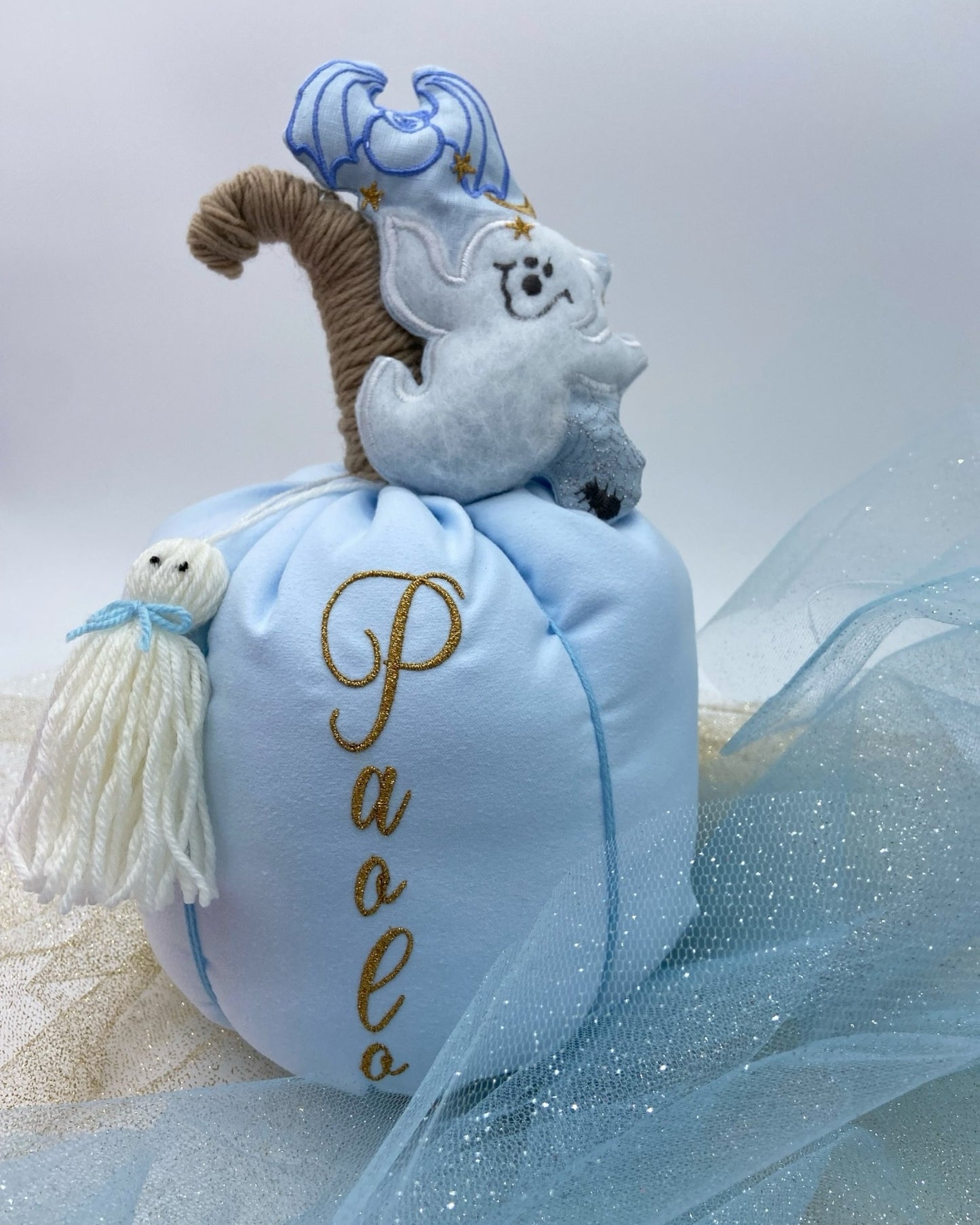 Zucca celeste decorativa personalizzata con il nome Paolo