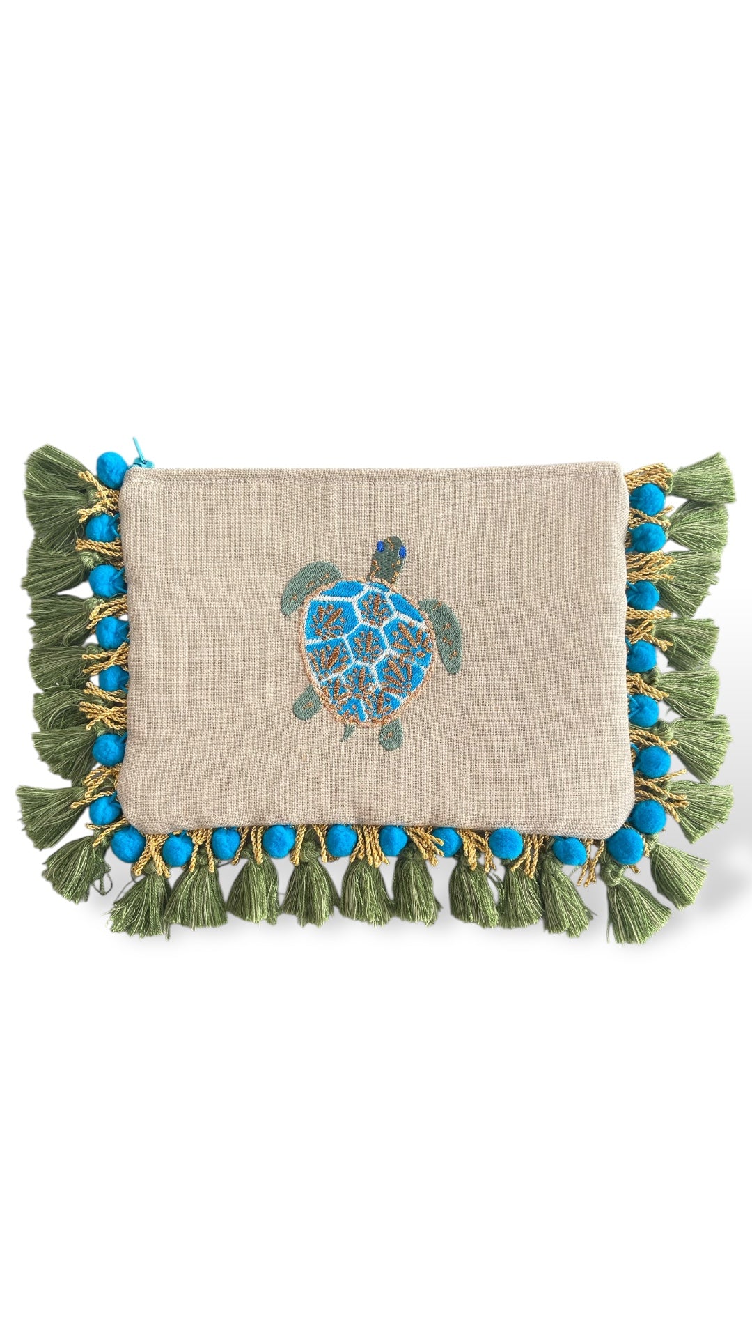 Pochette con ricamo Tartaruga