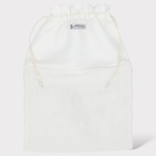 Sacchetto "La Sirenetta" in Spugna e Lino - Praticità e Stile per Neonati e Bambine | Embroidery store di Letizia