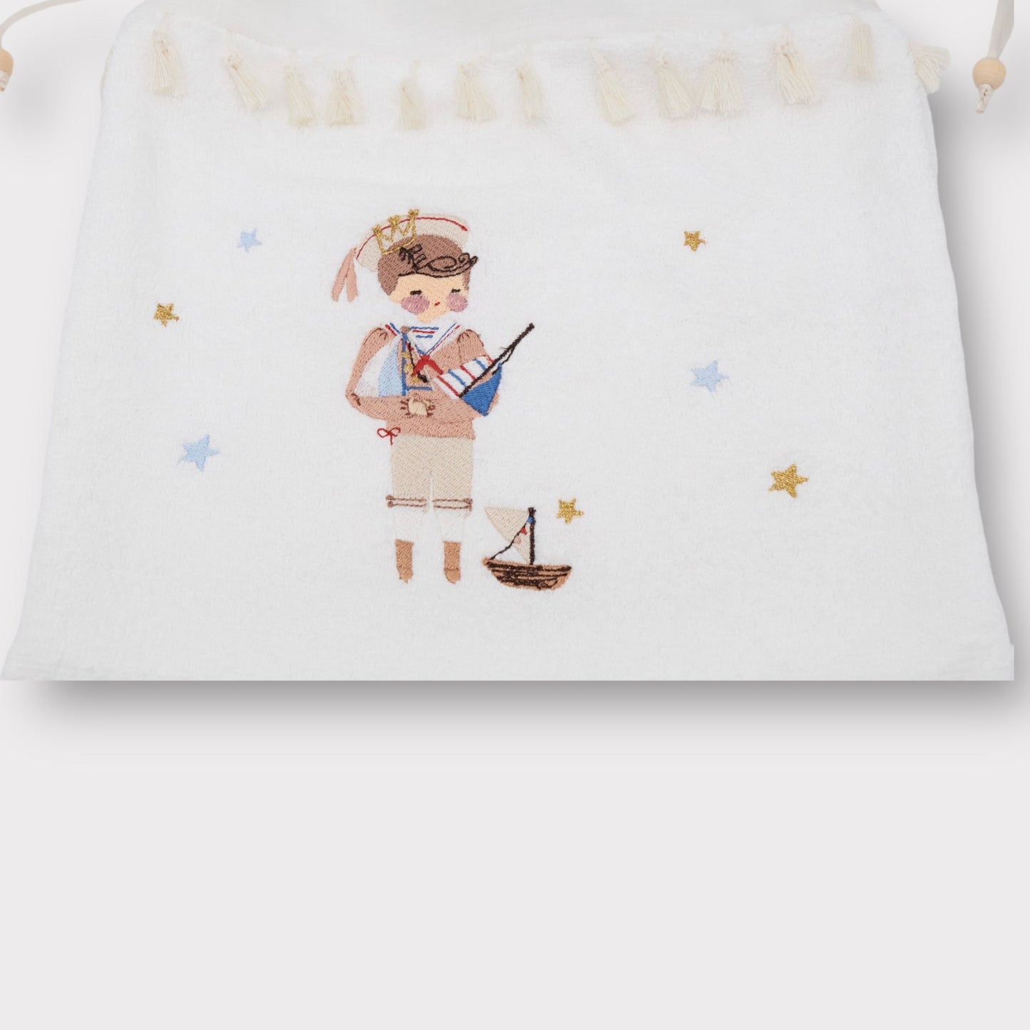 Changing bag - Sailor and boats embroidery