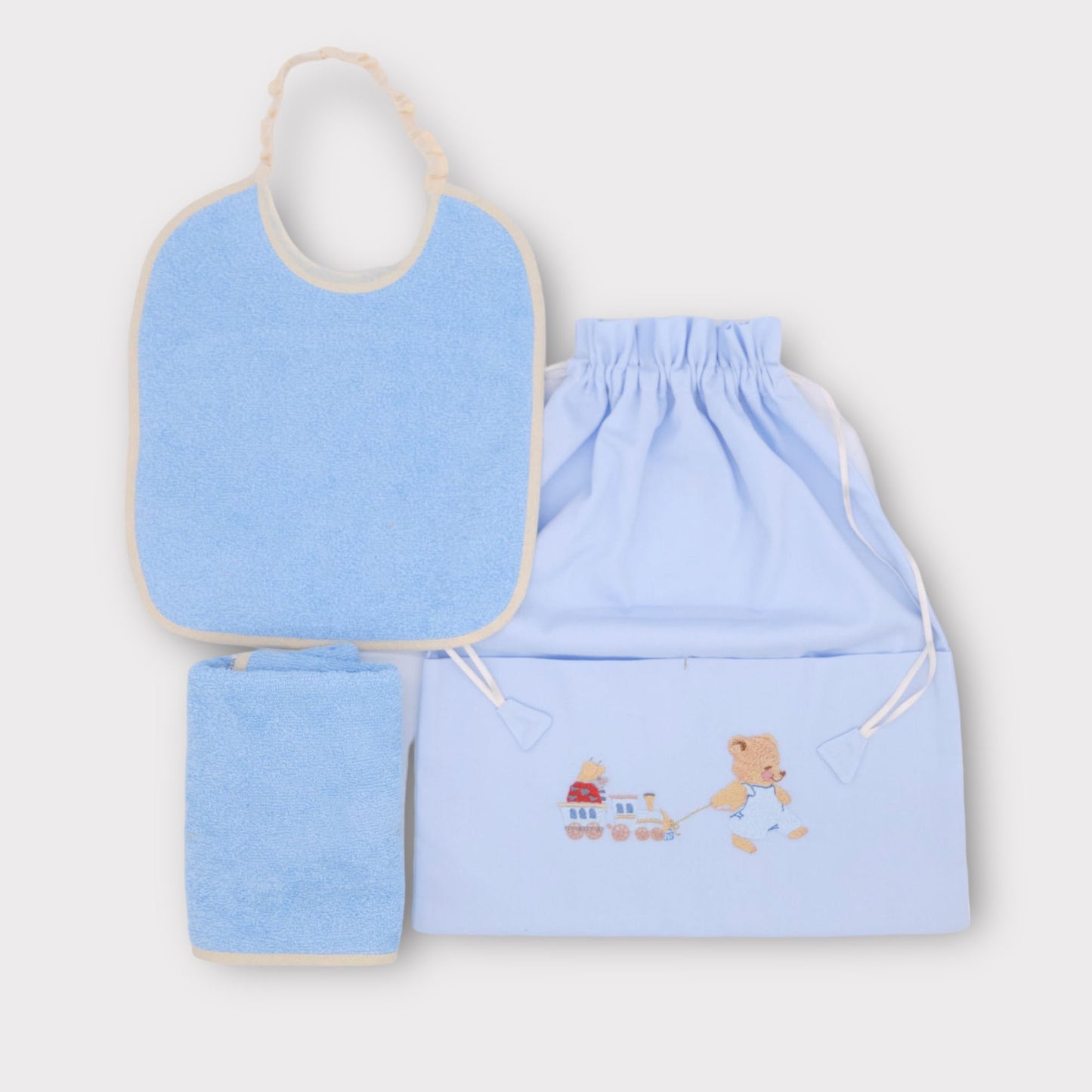 Set Asilo e Viaggio | Celeste | Embroidery Store di Letizia