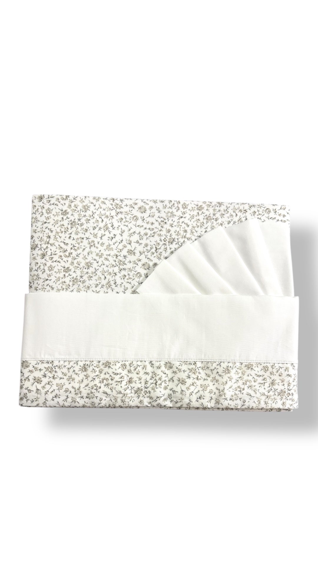 Set lenzuola fiorellini provenzali grigi e tortora - Carrozzina/Culla