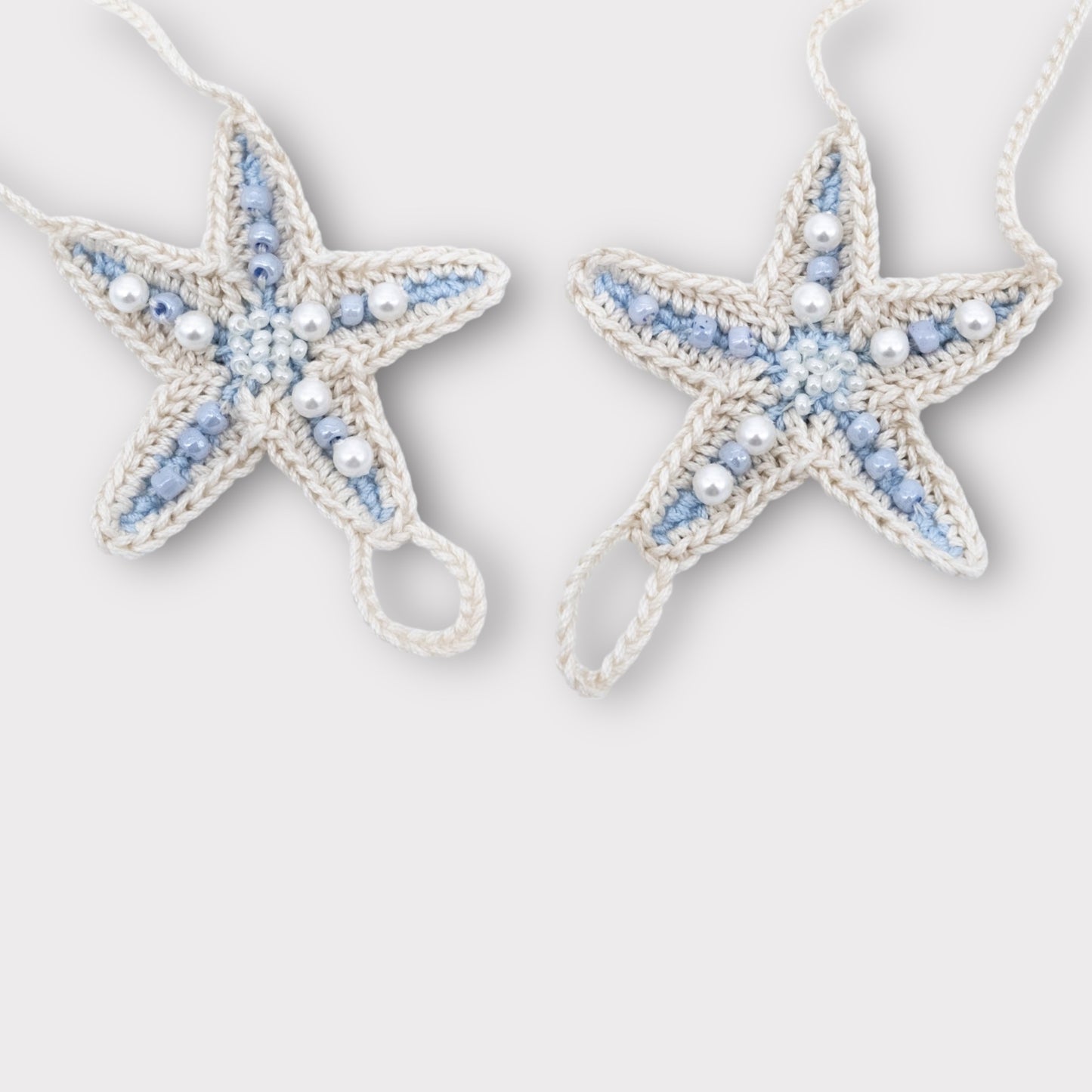 Infradito Stelle marine - Cavigliera Neonati "La Sirenetta" - Accessorio in Crochet e ricamo di perle| Embroidery store di Letizia