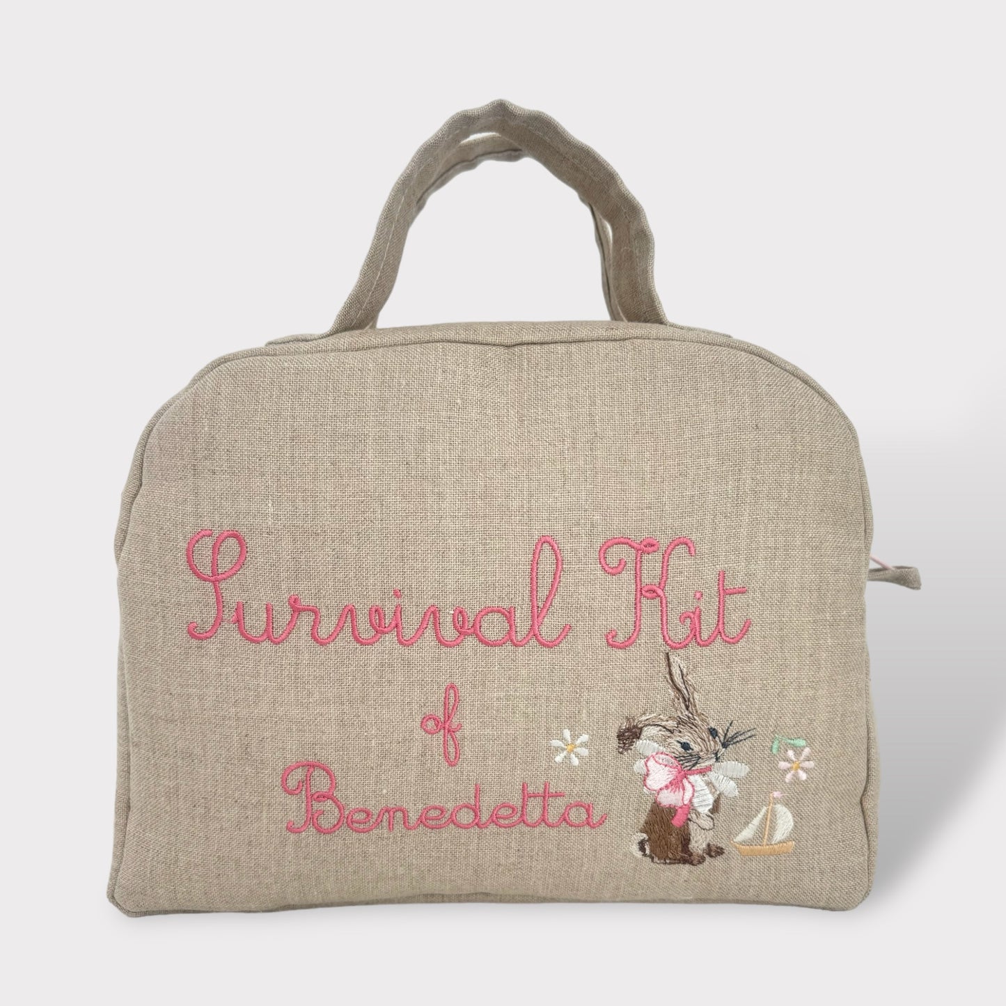 Borsa "Survival Kit" con Ricamo Coniglietto