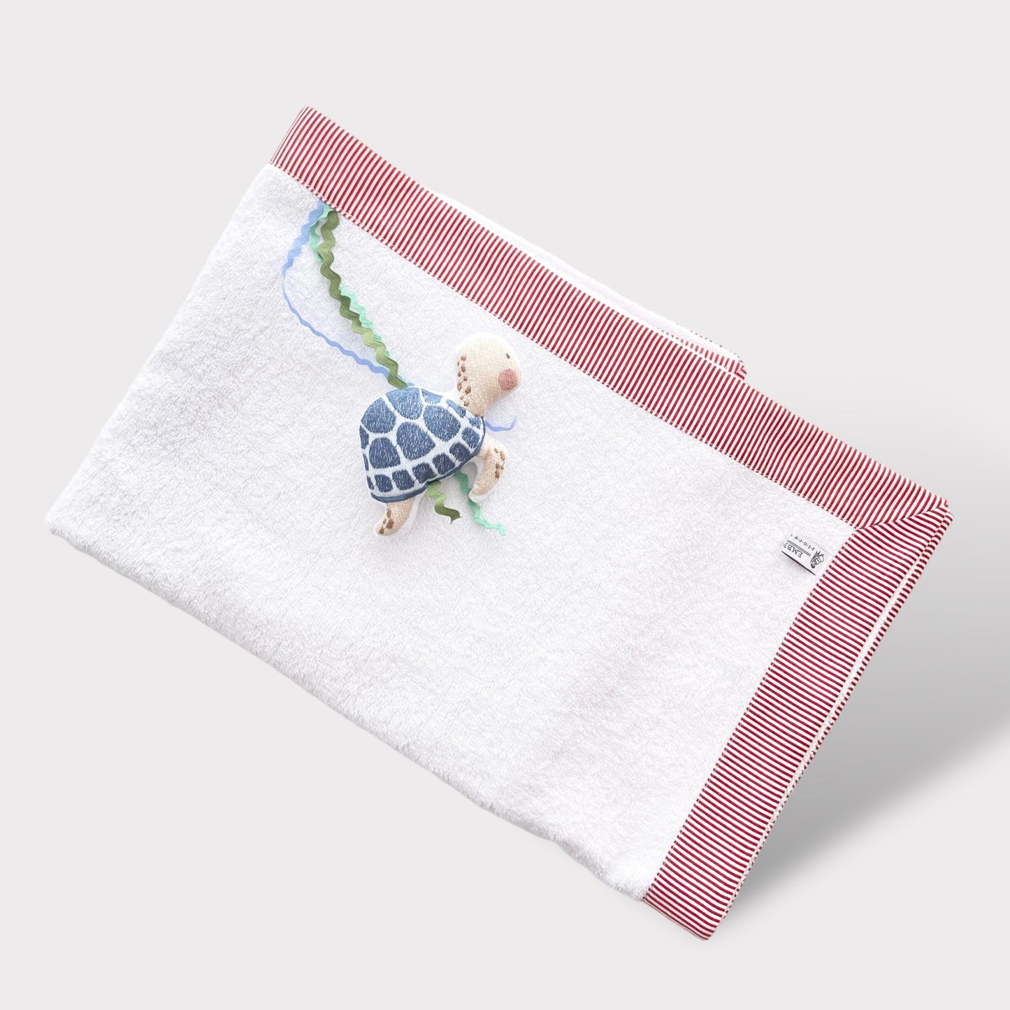 Telo in Spugna di Cotone con Ricamo Tartaruga - Collezione Embroidery Store Letizia