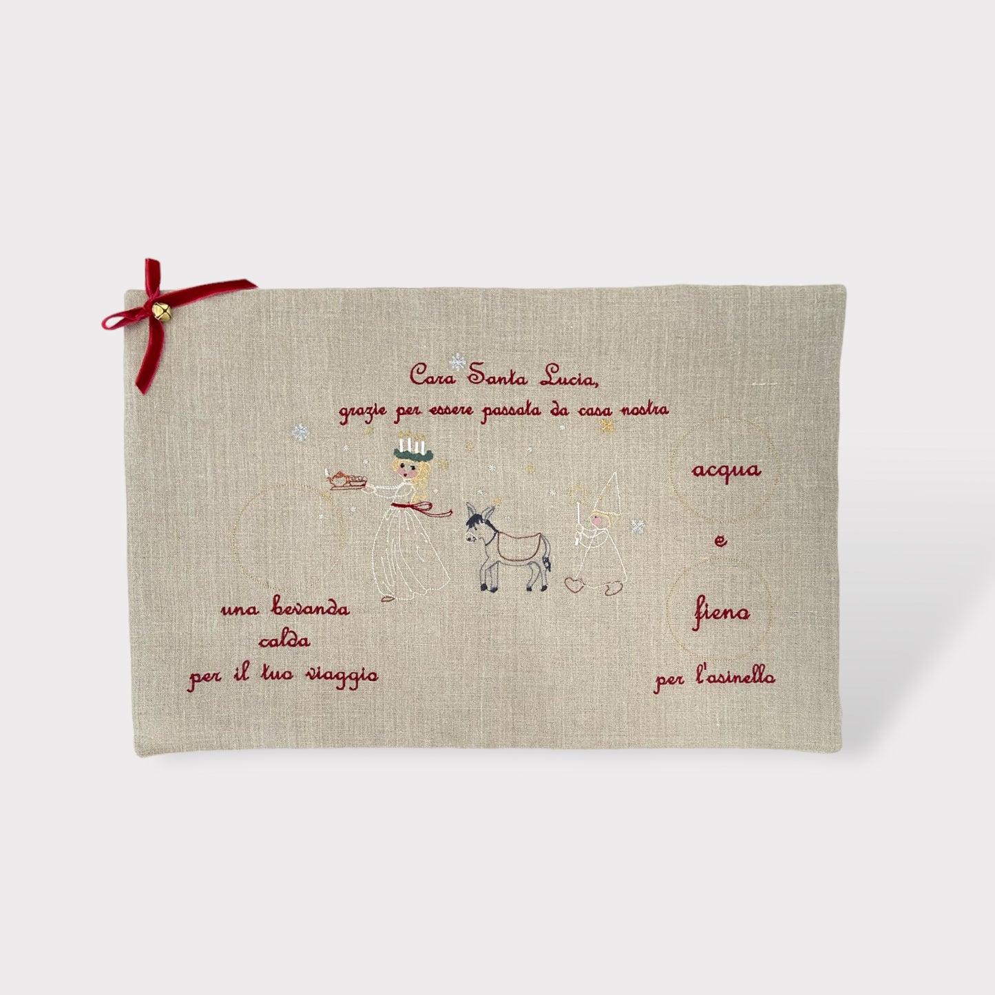 Tovaglietta dell'Arrivo di Santa Lucia | Embroidery Store di Letizia