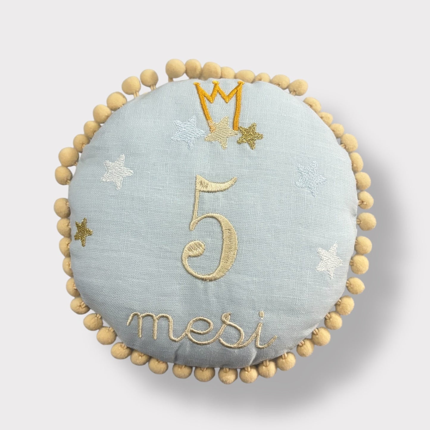 Coccarda compimese nascita - Ricamo "5 mesi"