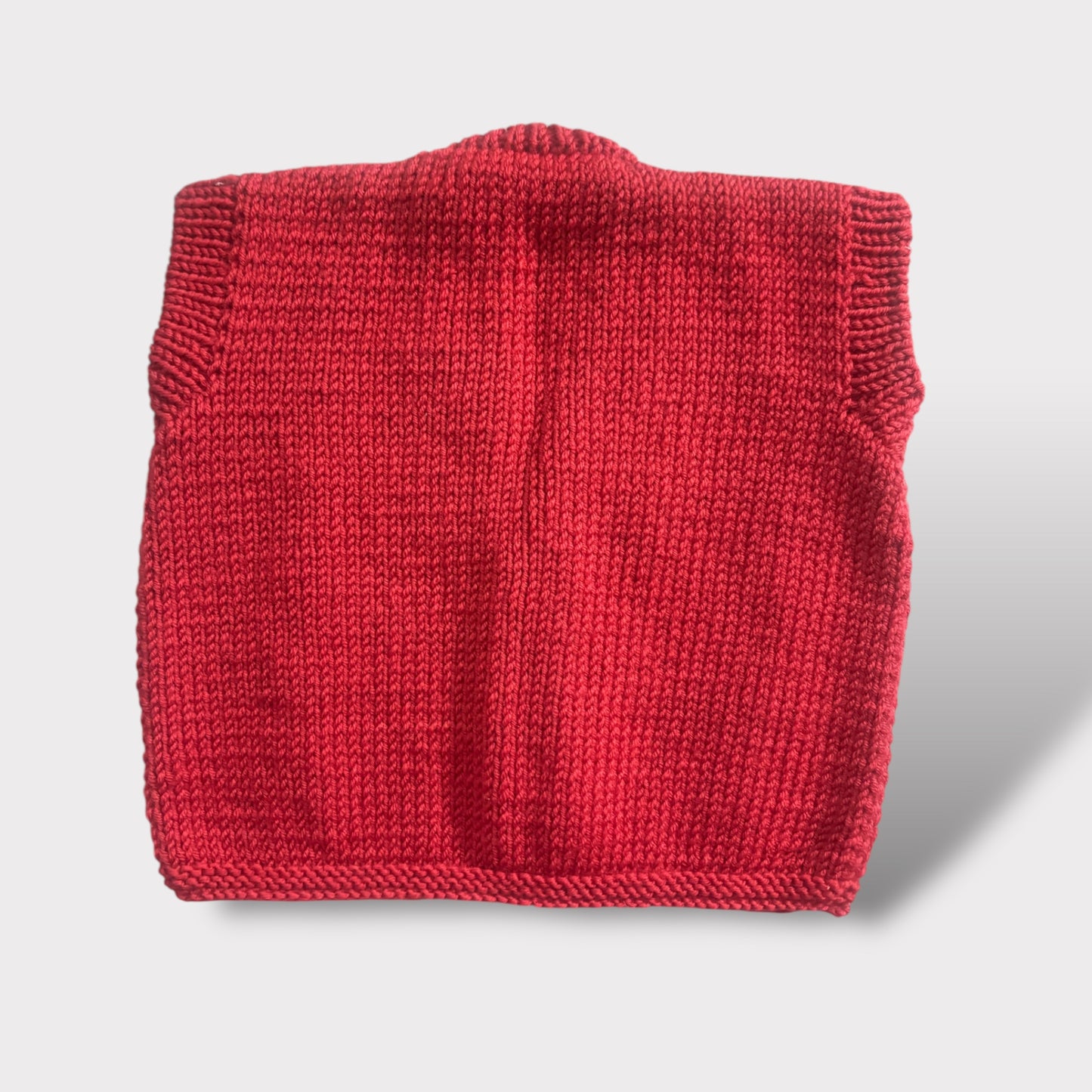 Gilet rosso lana merinos rossa anallergica - Tg. 3 a 36 mesi - Embroidery store Letizia