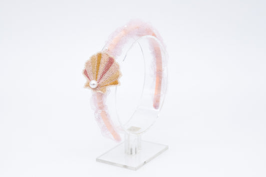 Diadema mermaid con conchiglia ricamata