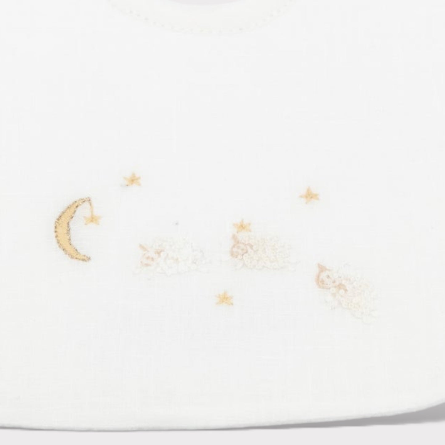 Bavaglino stelle e pecorelle - ricamato a mano