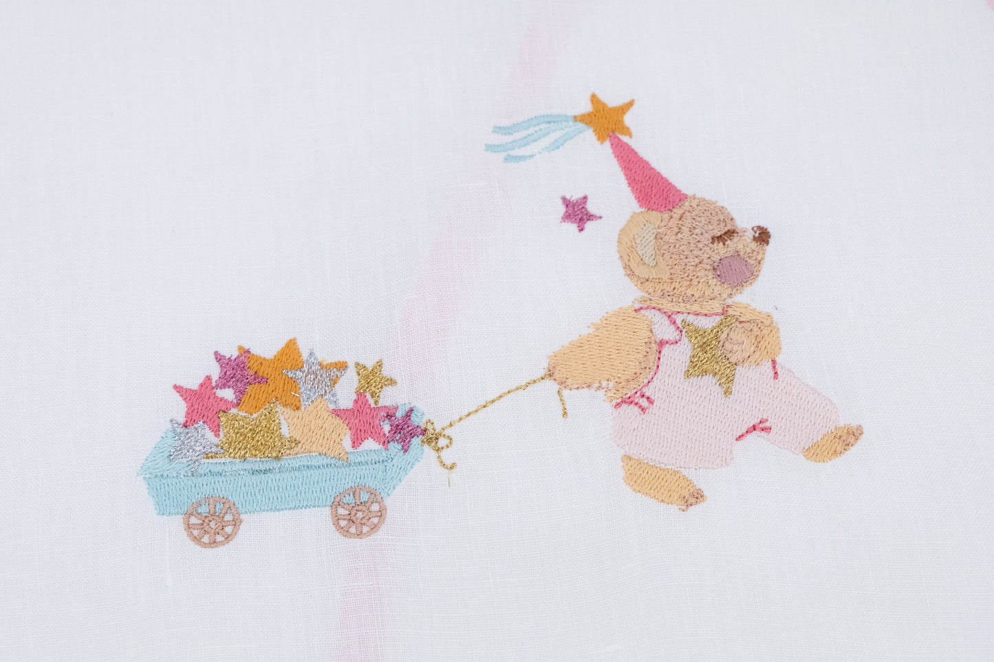 Sacco nanna star in lino con orsetto fatina ricamato