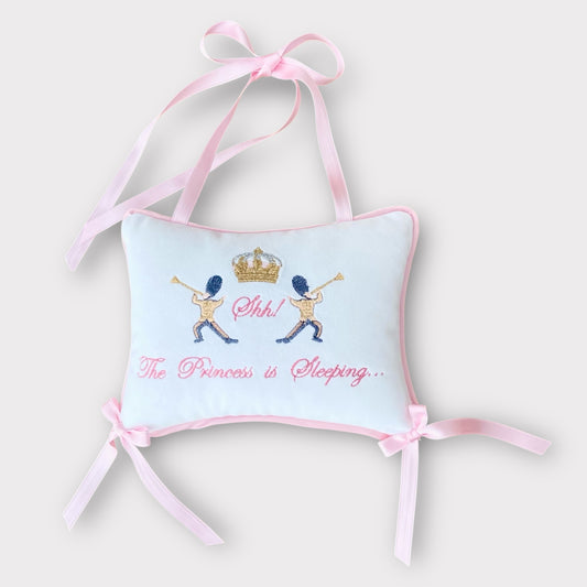 Cuscino per Porta "Shh The princess is Sleeping" Rosa