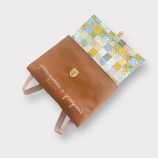 Cartellina asilo per bambini in ecopelle, stile vintage