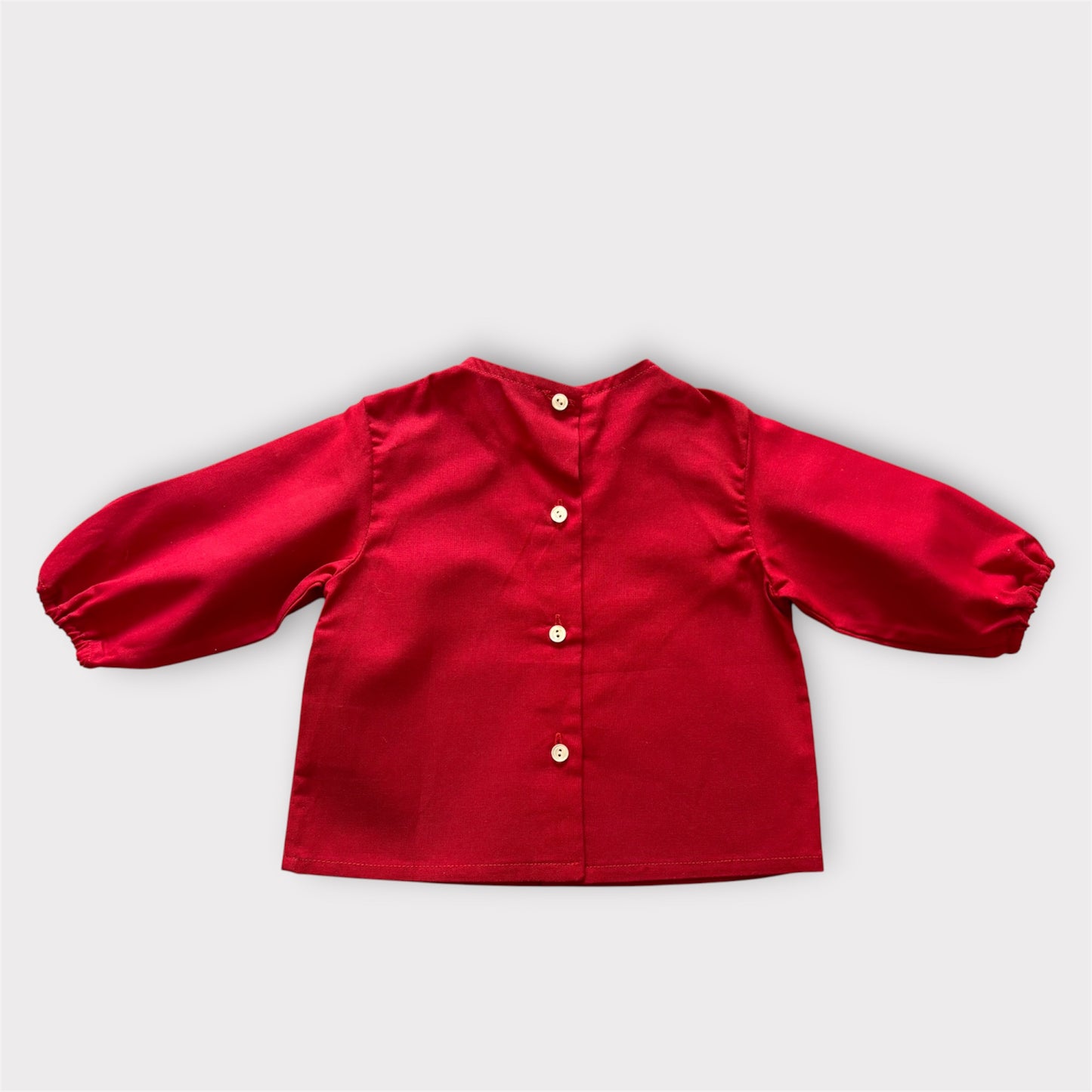 Camicia rossa Cotone  ( 3 mesi - 36 mesi ) | Embroidery Store Letizia