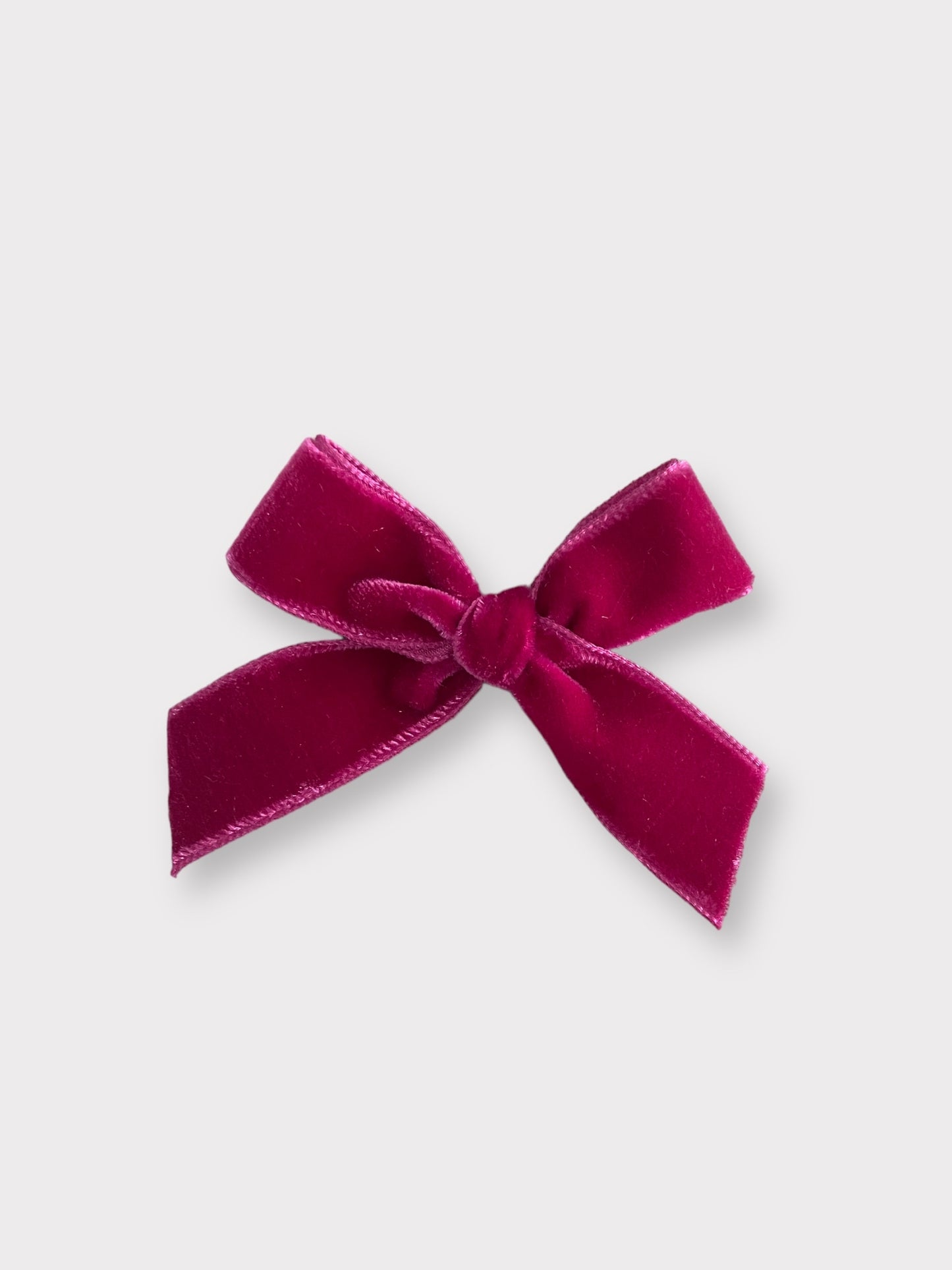 Clip con fiocco medio in velluto fucsia| Embroidery store Letizia