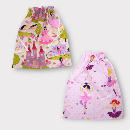 Set mit 2 Kindergartentaschen für Mädchen - Prinzessin und Ballerina