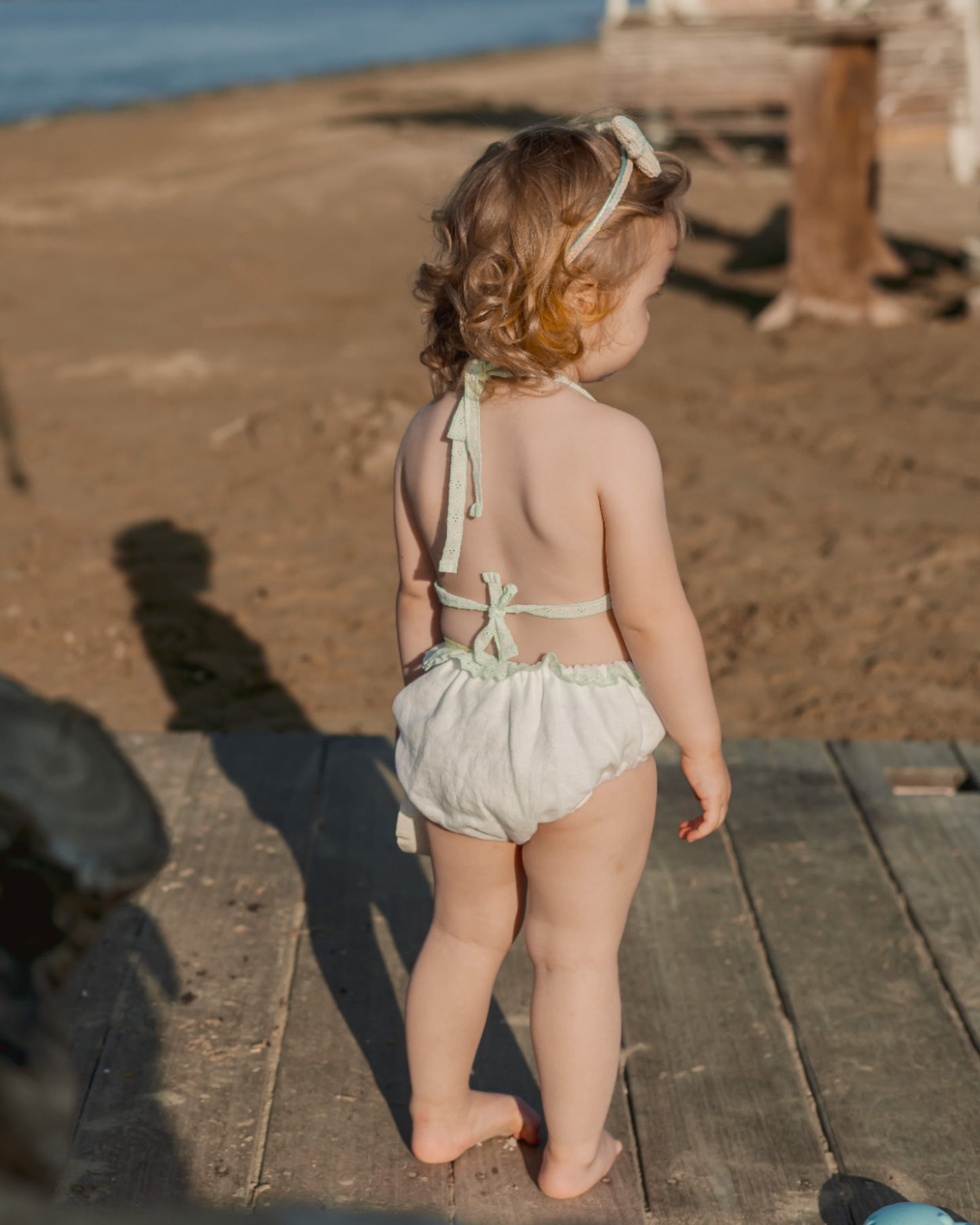 Two-piece swimming costume - shells and stars