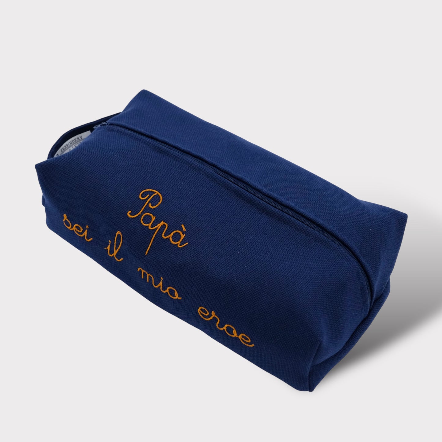 Trousse del Papà - beauty case pochette blue e ricamo