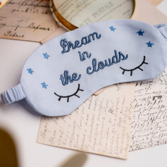 Sky Blue "Dream in the Clouds" Sleep Mask - Sleep Accessory for Kids on the Go