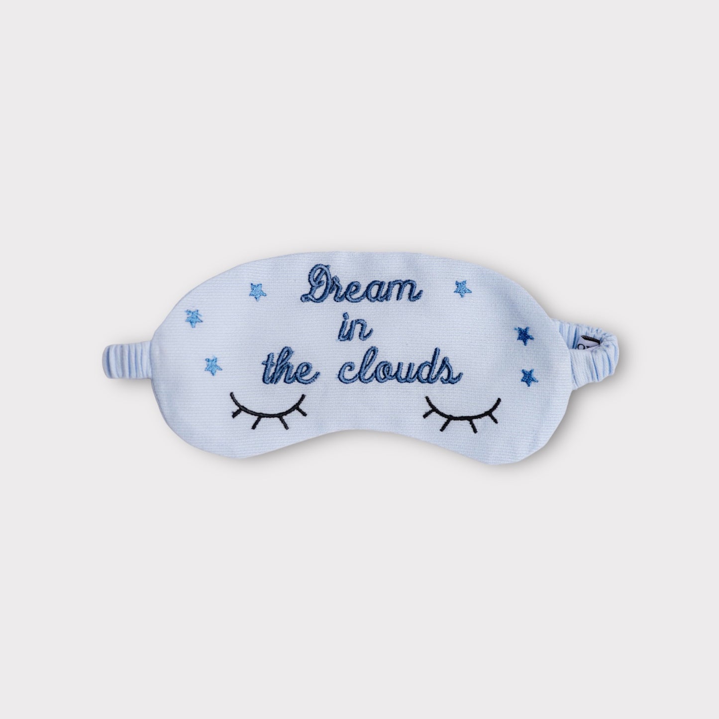 Mascherina per Dormire "Dream in the Clouds" celeste - Accessorio per il Sonno dei Bambini in Viaggio