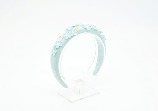 Diadema in Broccato e fiori d'organza